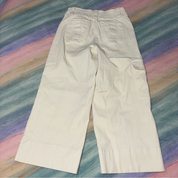 SPANX Eggshell Stretch Twill Cropped Cargo Trouser Size Large - Picture 8 of 10